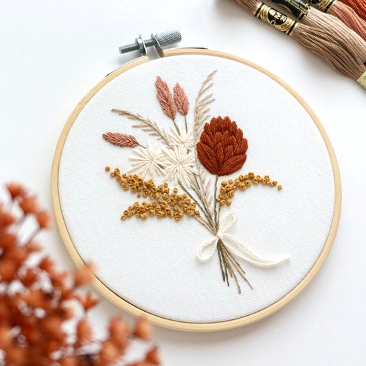 Dried Flowers Bouquet Embroidery Kit by Matryoshka Doll Shop