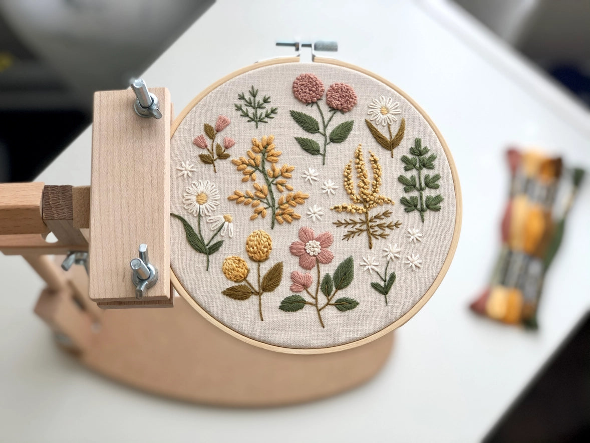 Vintage Wildflowers Embroidery Kit by Matryoshka Doll Shop