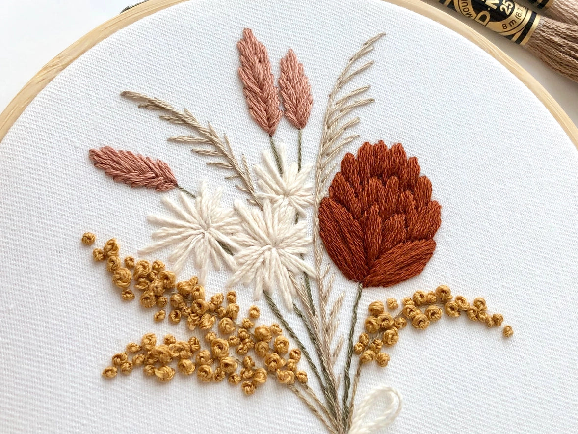 Dried Flowers Bouquet Embroidery Kit by Matryoshka Doll Shop
