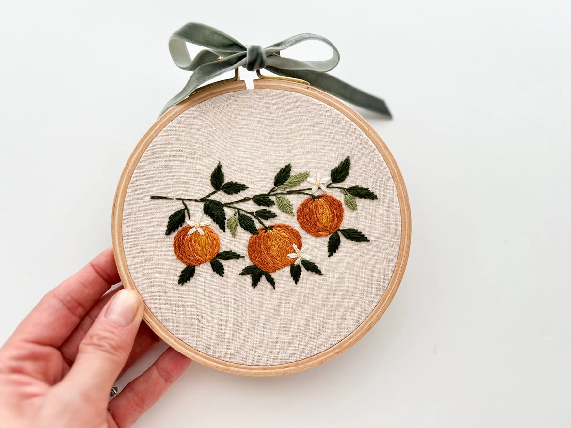 Orange Branch Embroidery Kit by Matryoshka Doll Shop