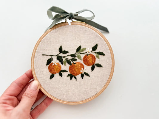 Orange Branch Embroidery Kit by Matryoshka Doll Shop