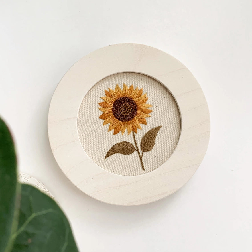 Sunflower Embroidery Kit by Matryoshka Doll Shop