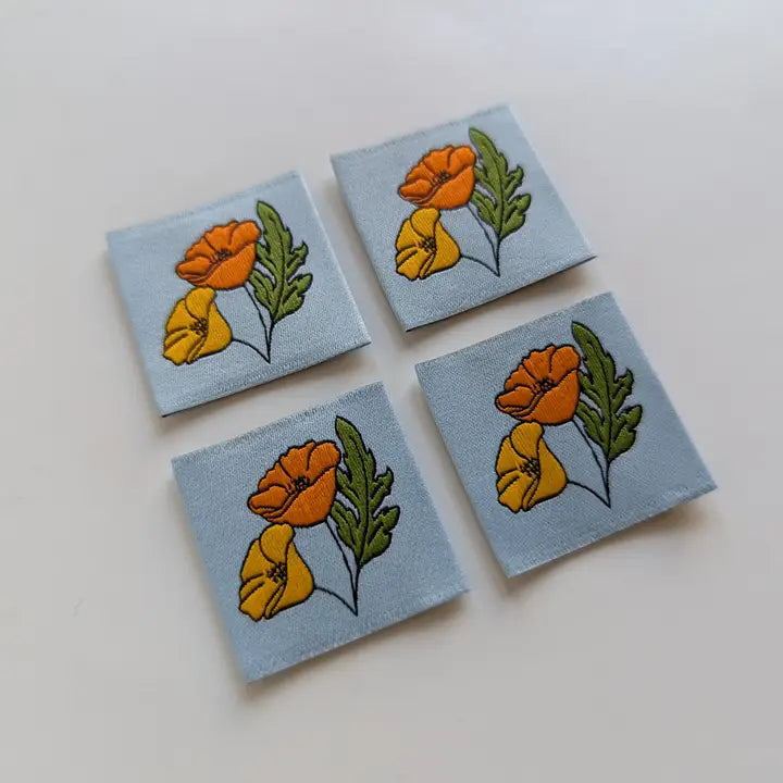 Garment Labels: August Birth Flowers - Poppies