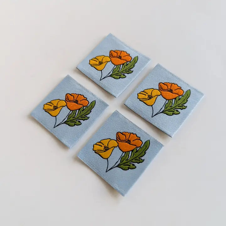 Garment Labels: August Birth Flowers - Poppies