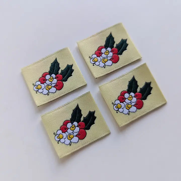Garment Labels: December Birth Flowers - Holly