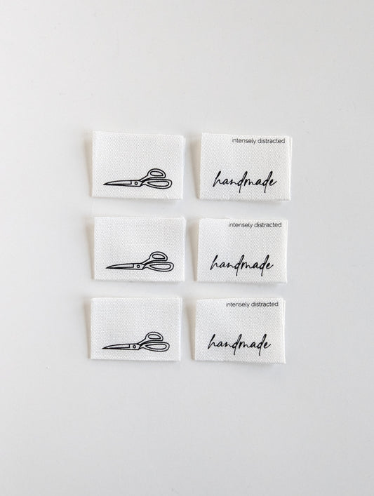 Cotton Luxe Labels: Handmade (Scissors)