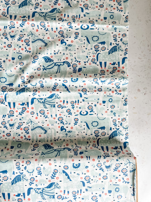 Little House Cottons – Barnyard Blue Poplin