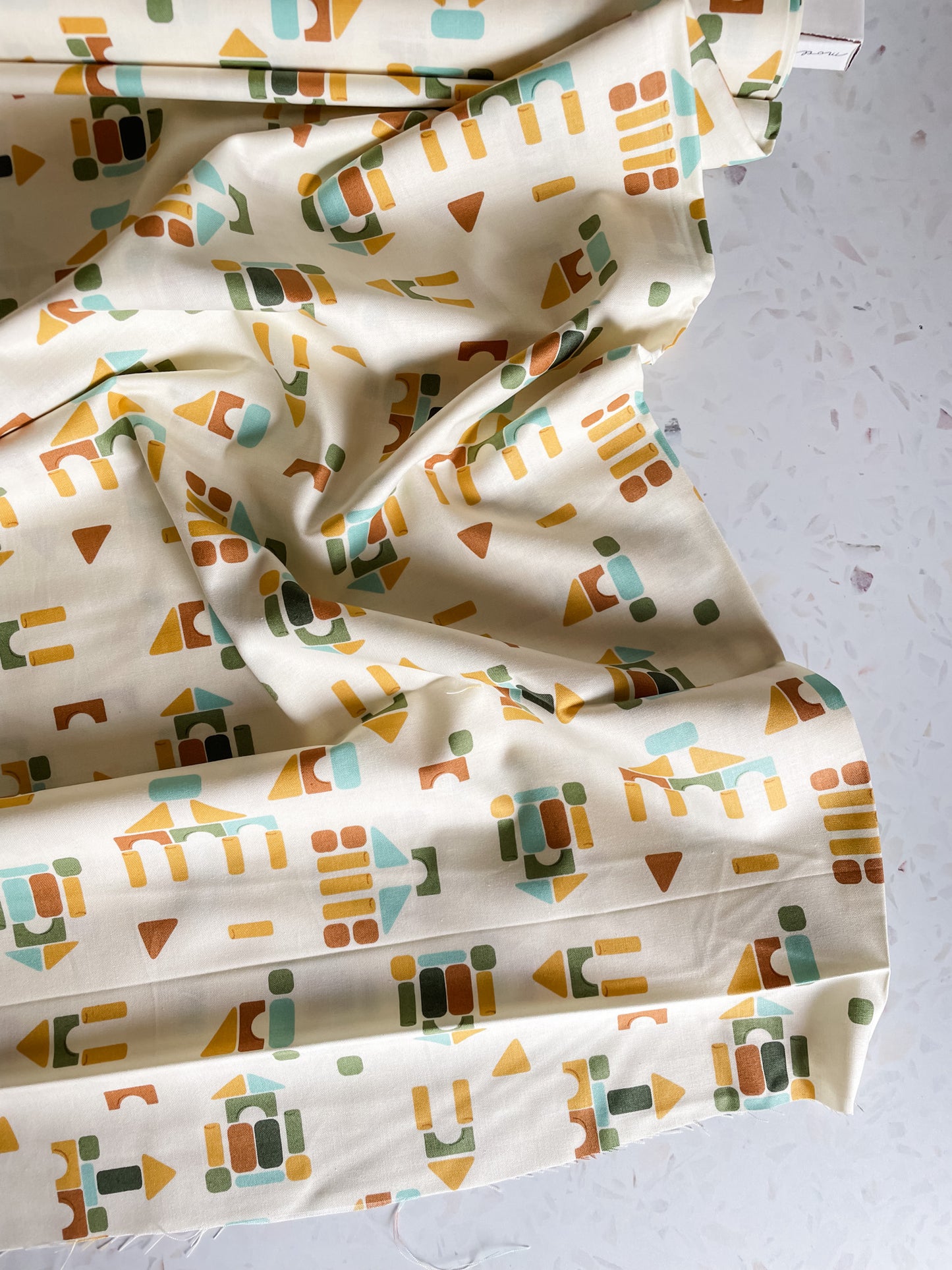 ABC XYZ Quilting Cotton – Building Blocks in Cream