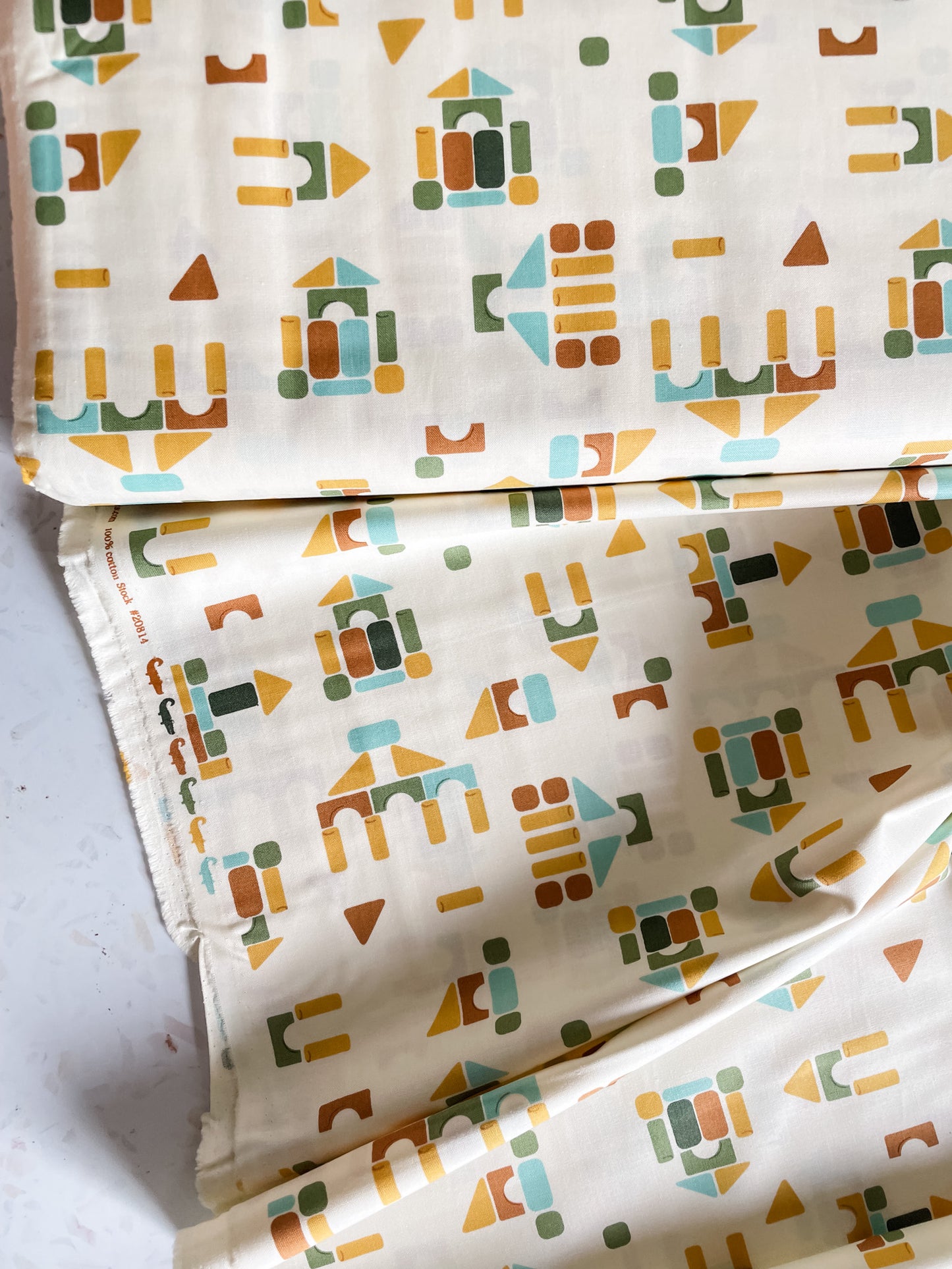 ABC XYZ Quilting Cotton – Building Blocks in Cream
