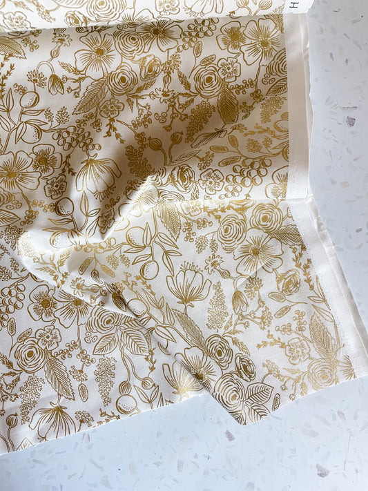 Cotton + Steel Holiday Classics – Colette in Cream Metallic