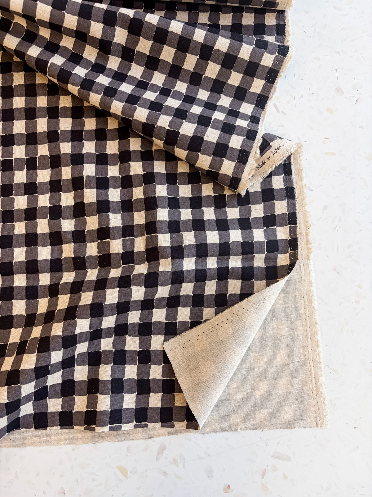 Sevenberry Colorful Sandwich Canvas | Flaffy Check in Black & Natural