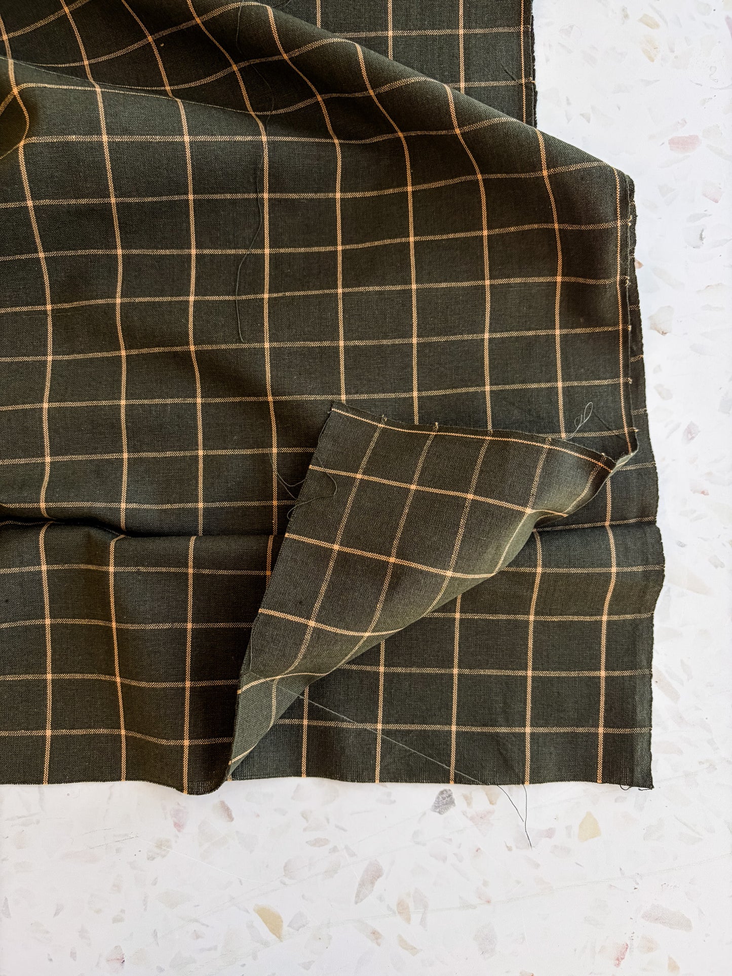 Windowpane Cotton Woven | Hunter Green