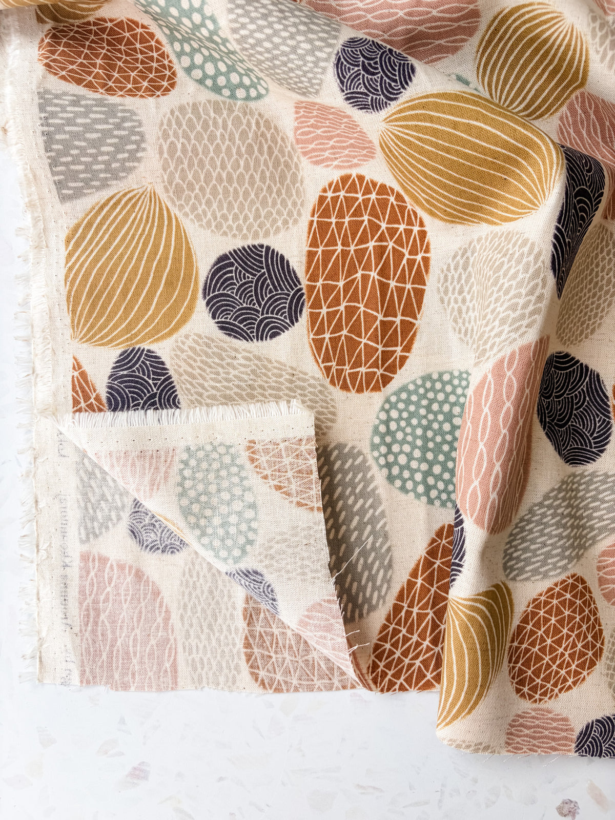 Pathway Cotton Linen Sheeting by Bookhou | Stones in Yellow