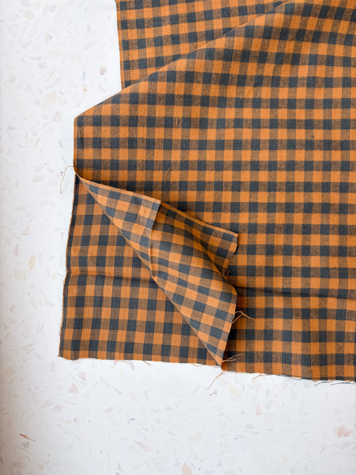 Brushed Cotton | Burnished Gold Check