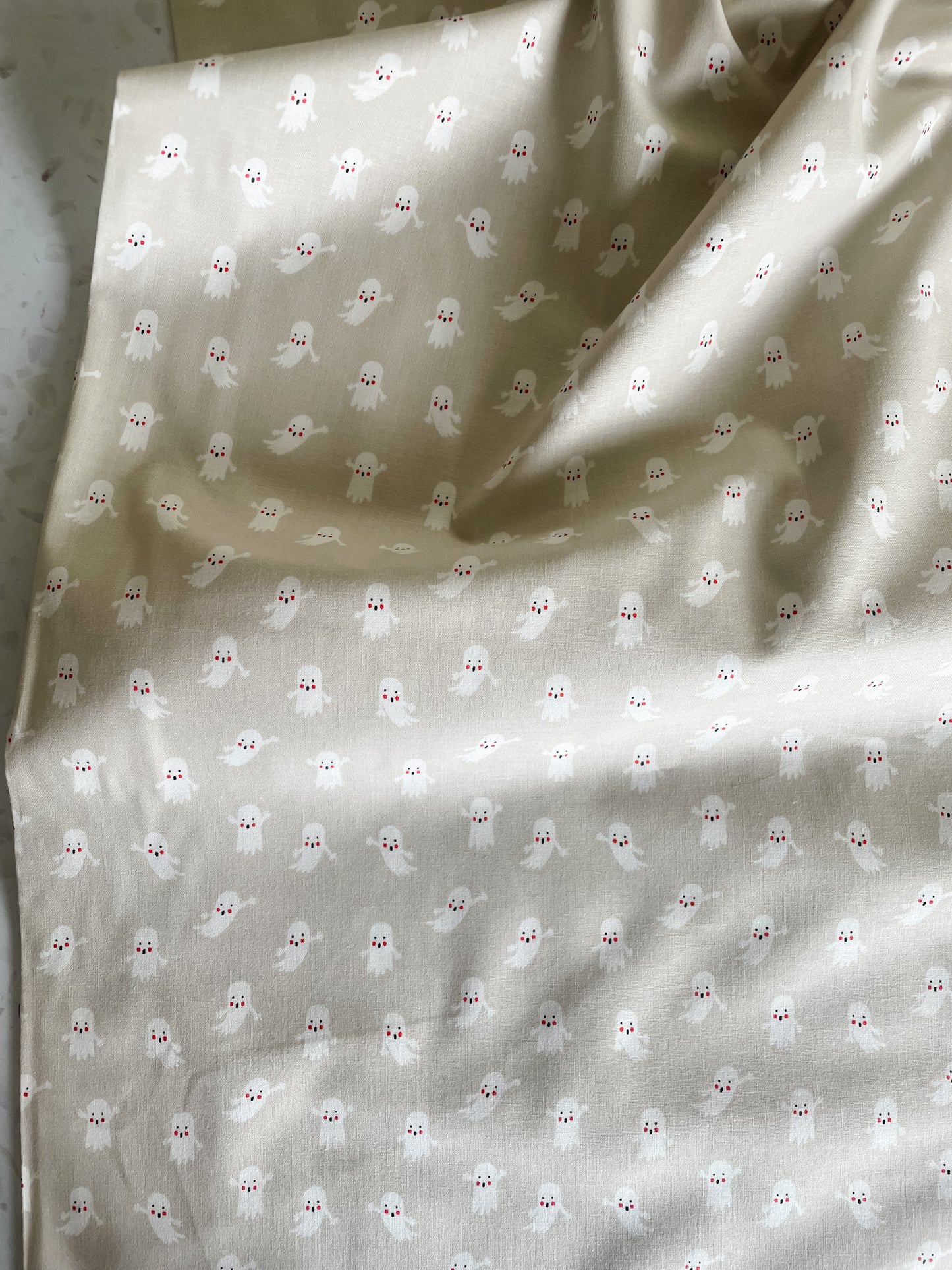 Ghosties Cotton Fabric – White