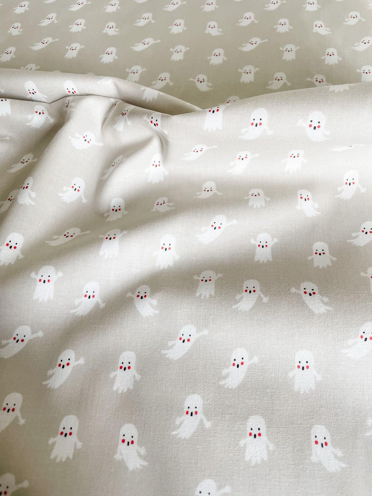 Ghosties Cotton Fabric – White