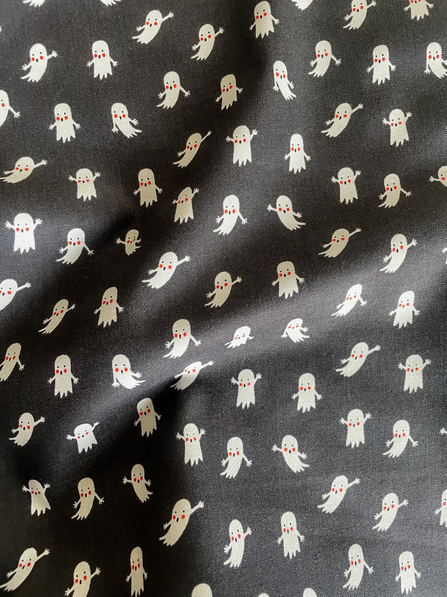 Ghosties Cotton Fabric – Black