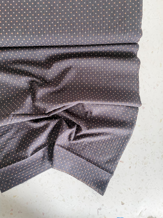 Embroidered Woven Crosses – Carbon/Yam