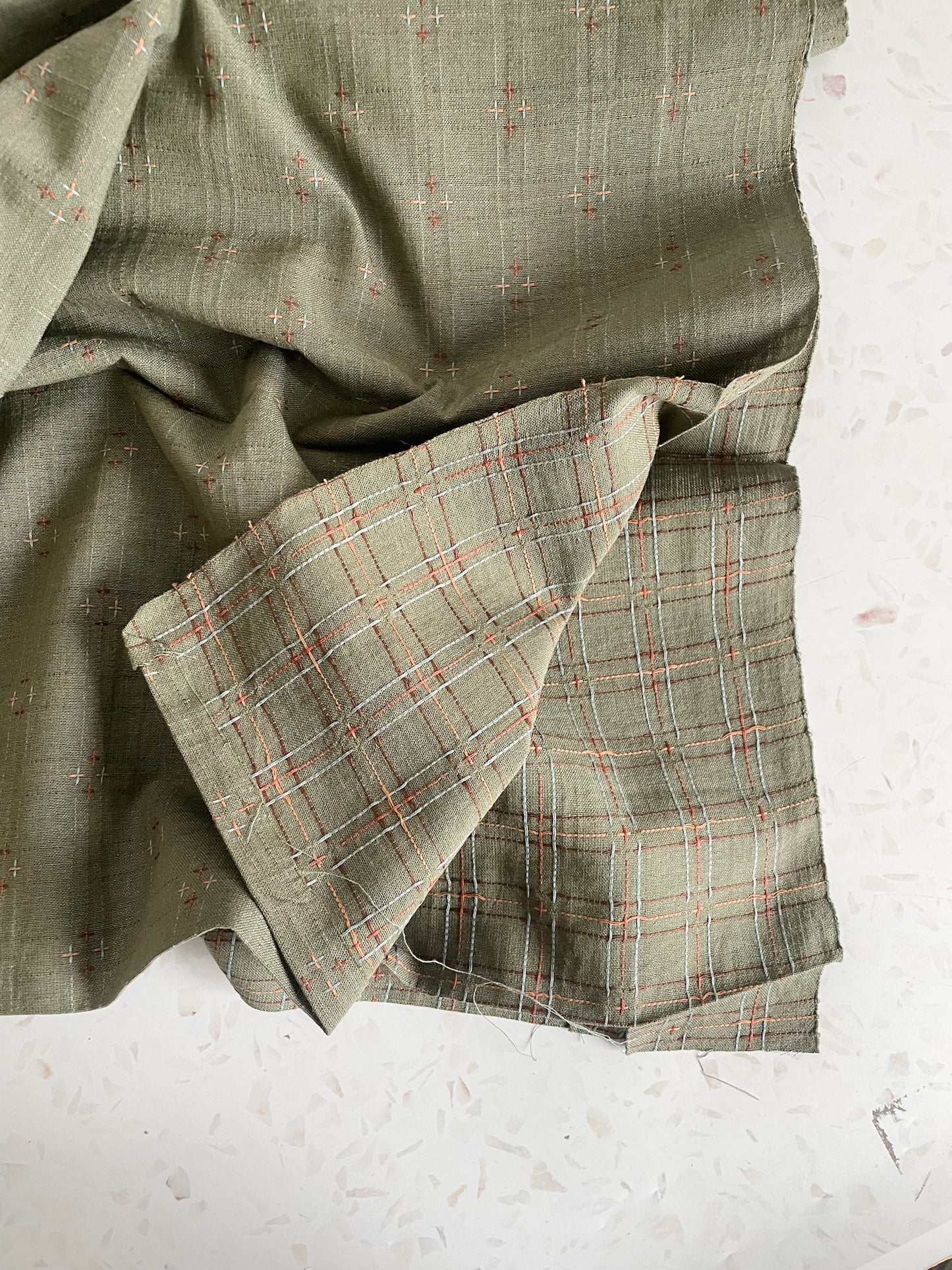 Embroidered Wovens – Hillside Green