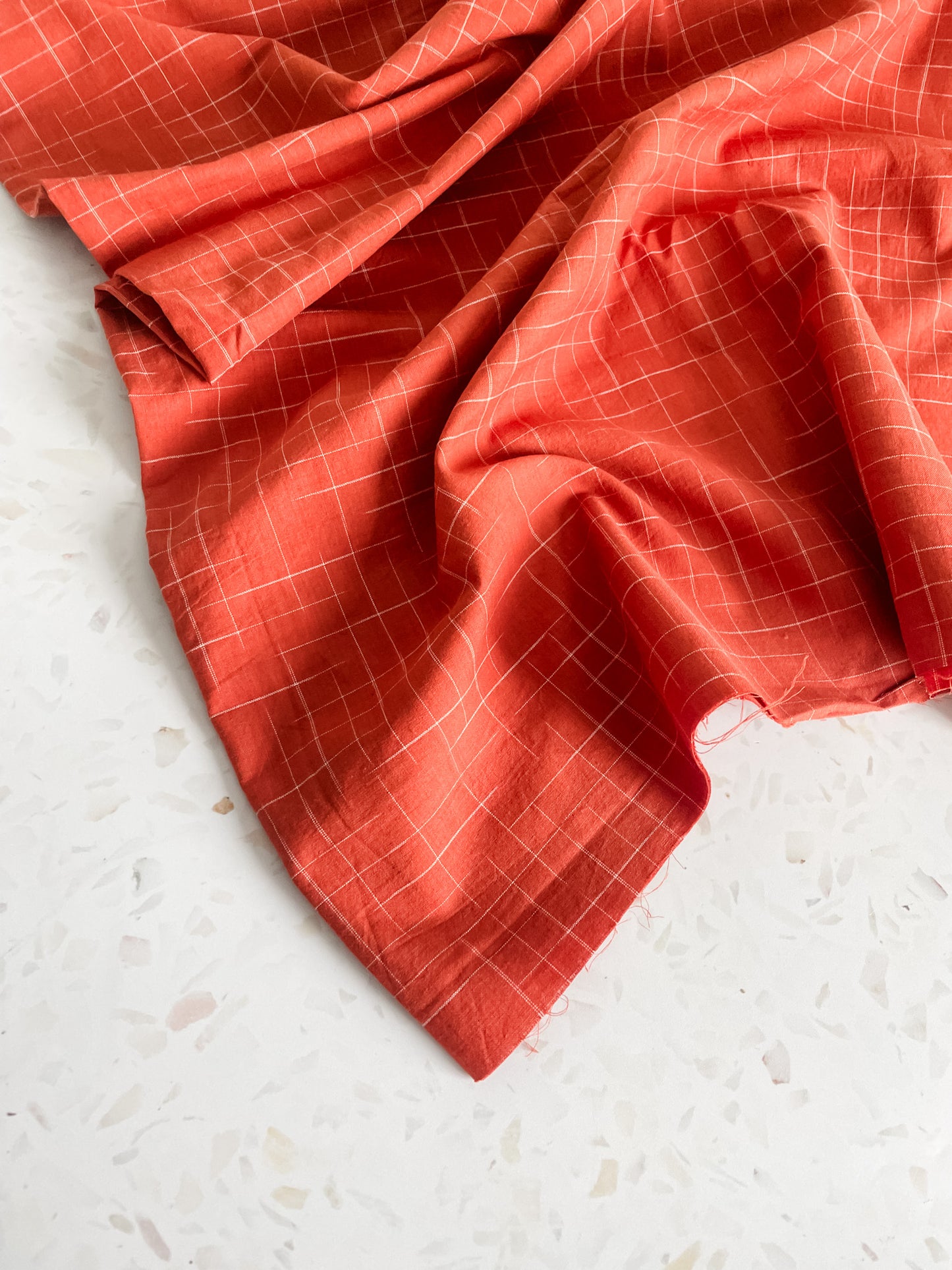 Disappearing Check Handloom Cotton – Cinnamon