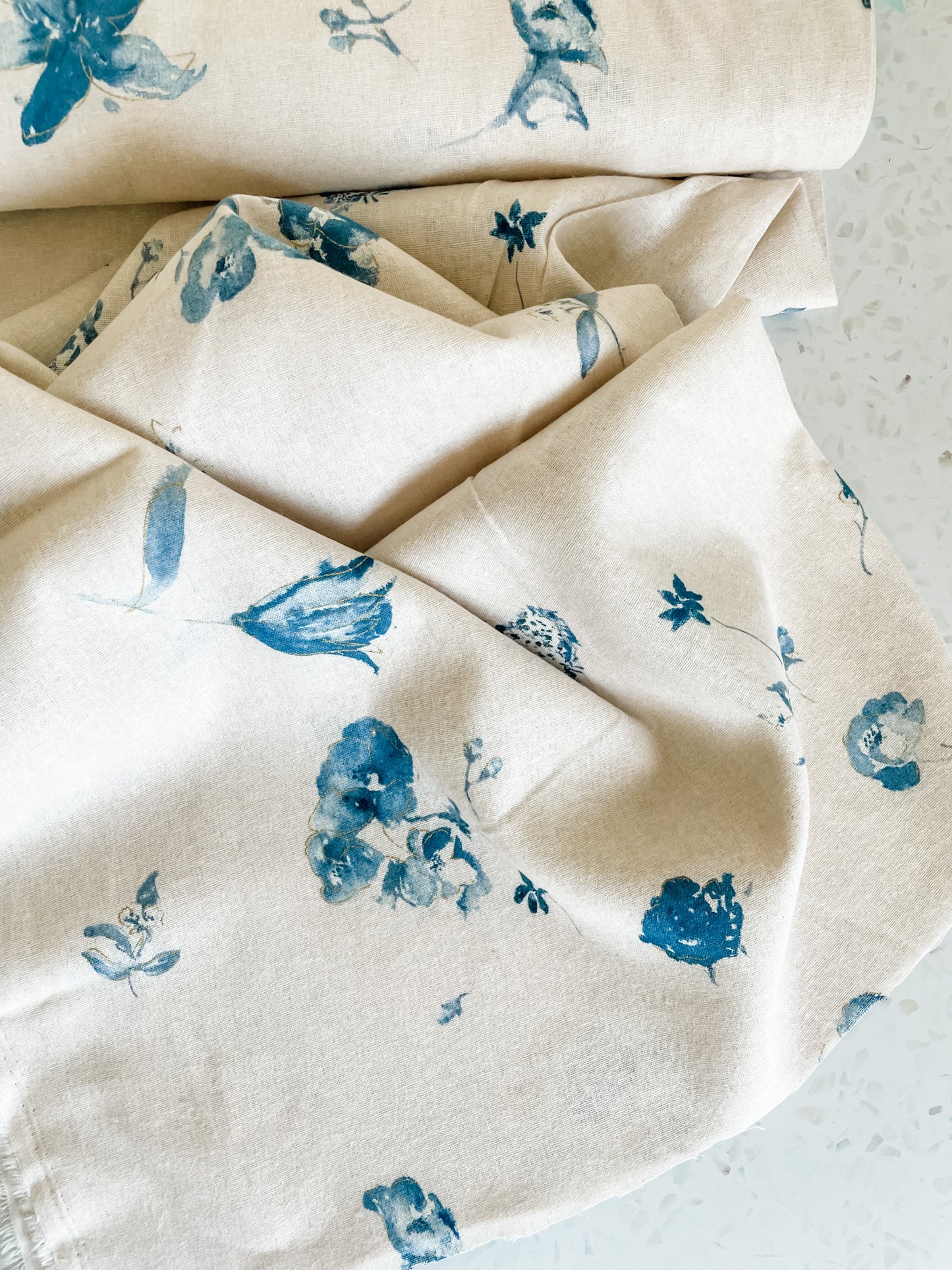 Kokka Fabrics Nani Iro New Morning Linen Cotton Brushed Lightweight Canvas - D