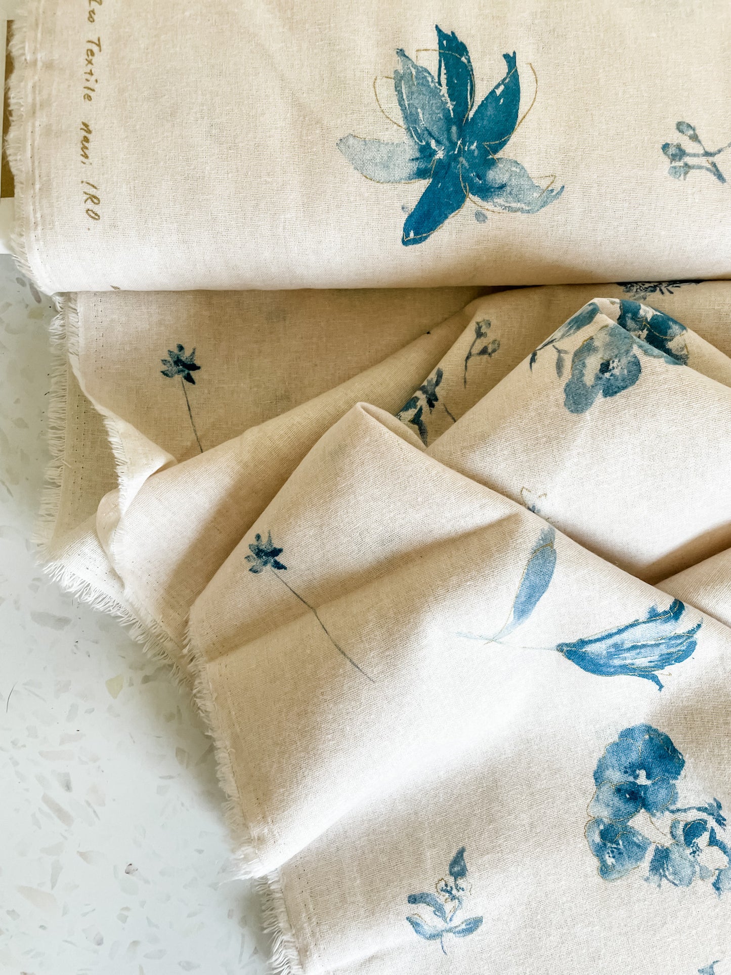 Kokka Fabrics Nani Iro New Morning Linen Cotton Brushed Lightweight Canvas - D