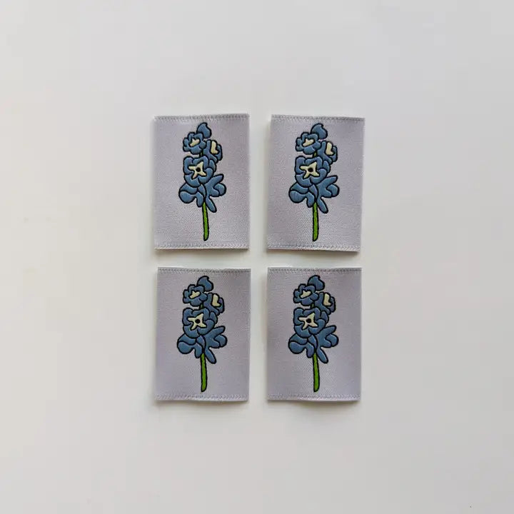 Garment Labels: July Birth Flowers - Delphiniums