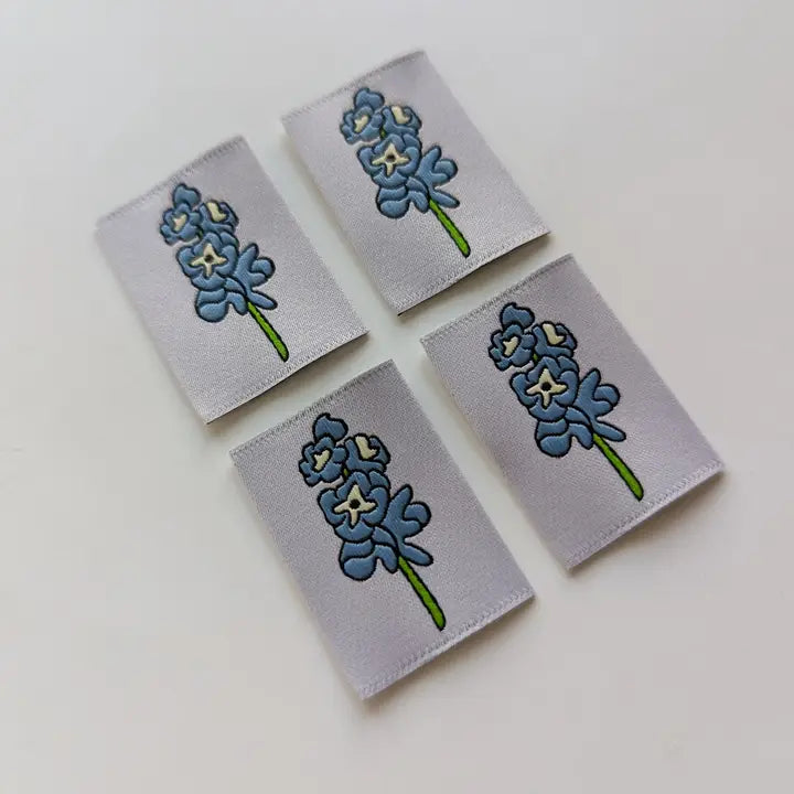 Garment Labels: July Birth Flowers - Delphiniums