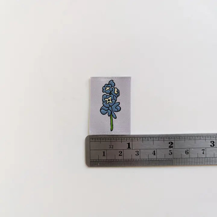 Garment Labels: July Birth Flowers - Delphiniums