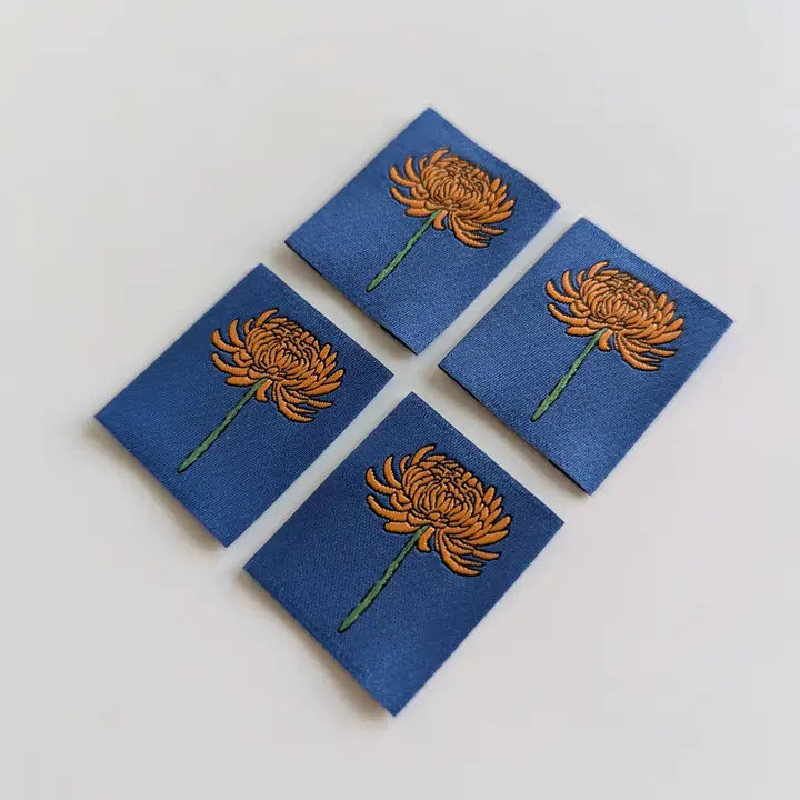 Garment Labels: November Birth Flowers - Chrysanthemums