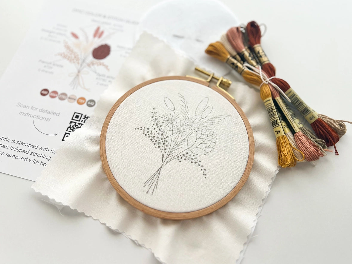 Dried Flowers Bouquet Embroidery Kit by Matryoshka Doll Shop