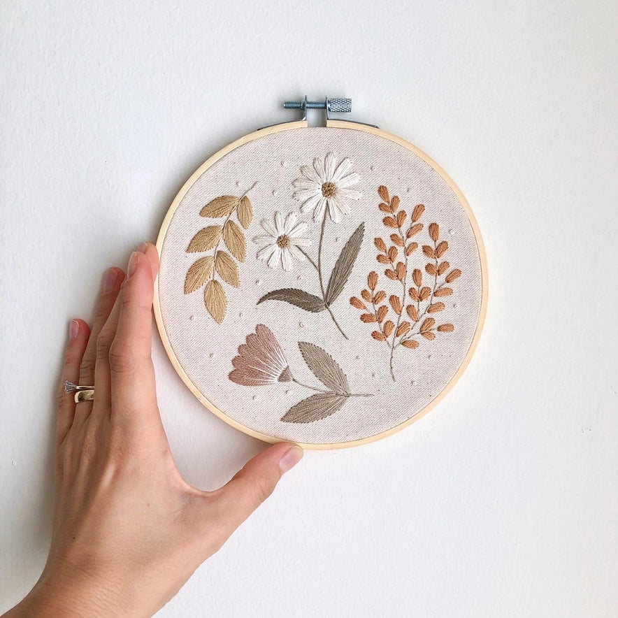 Muted Florals Embroidery Kit by Matryoshka Doll Shop