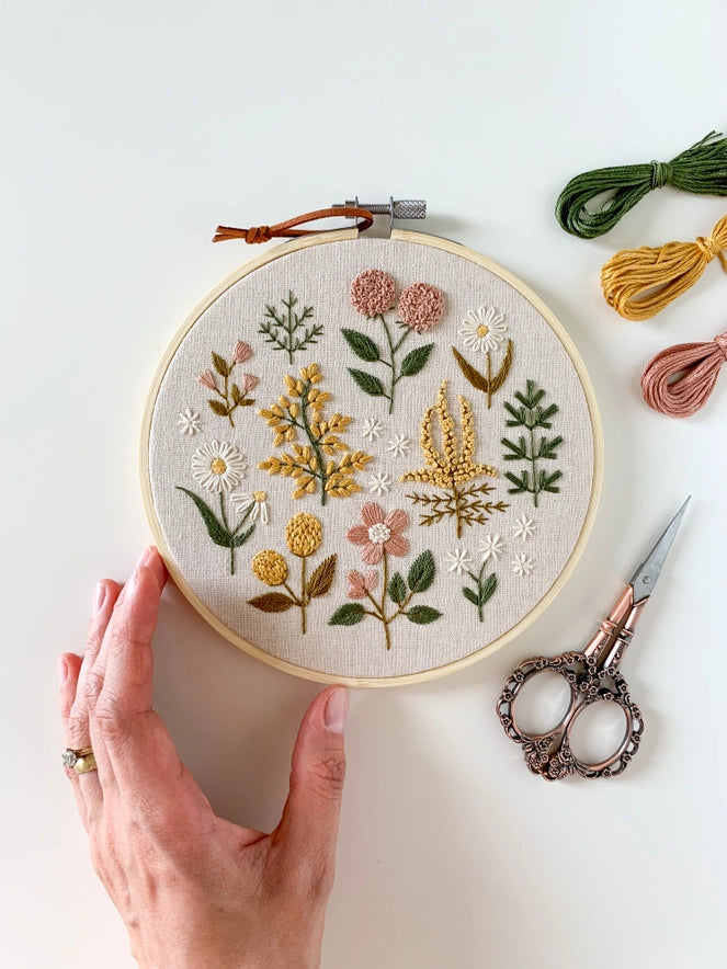 Vintage Wildflowers Embroidery Kit by Matryoshka Doll Shop