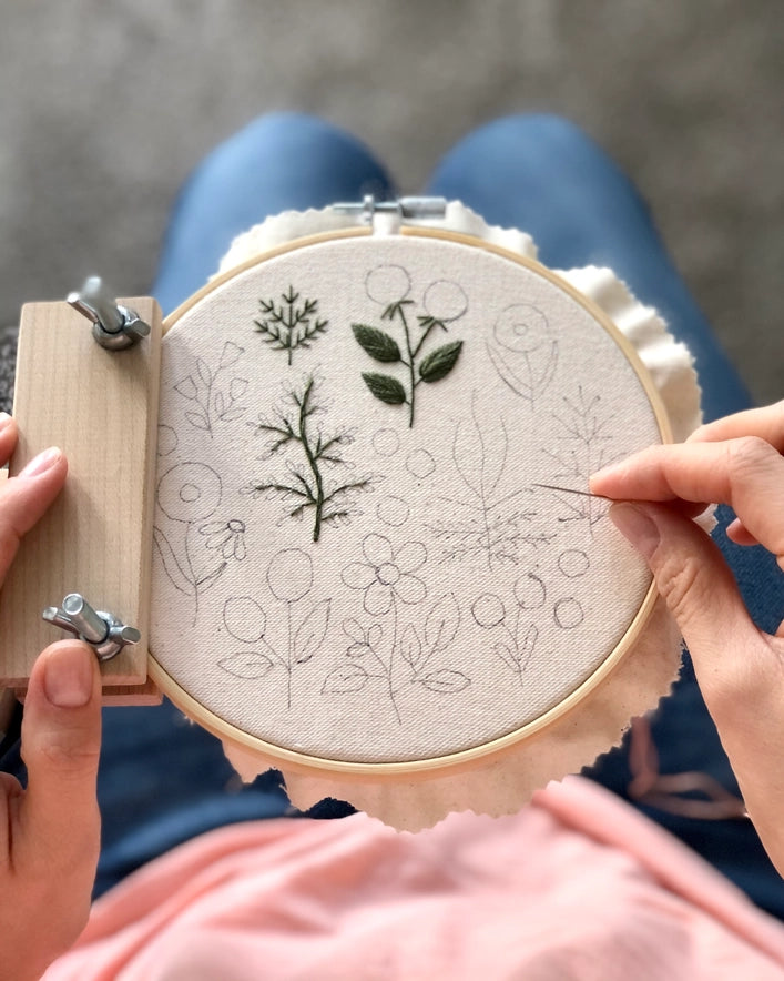Vintage Wildflowers Embroidery Kit by Matryoshka Doll Shop