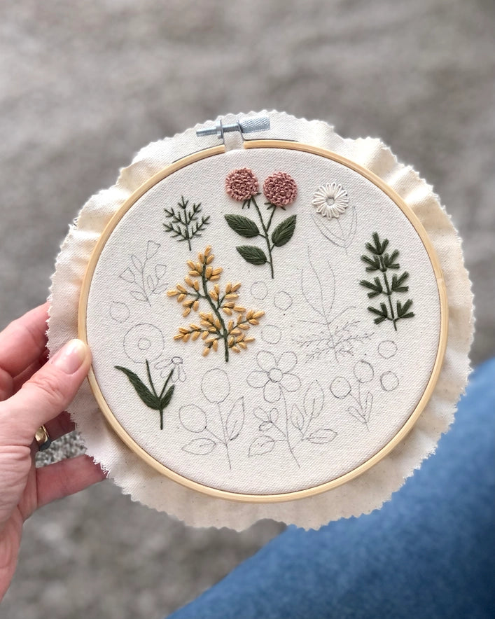 Vintage Wildflowers Embroidery Kit by Matryoshka Doll Shop
