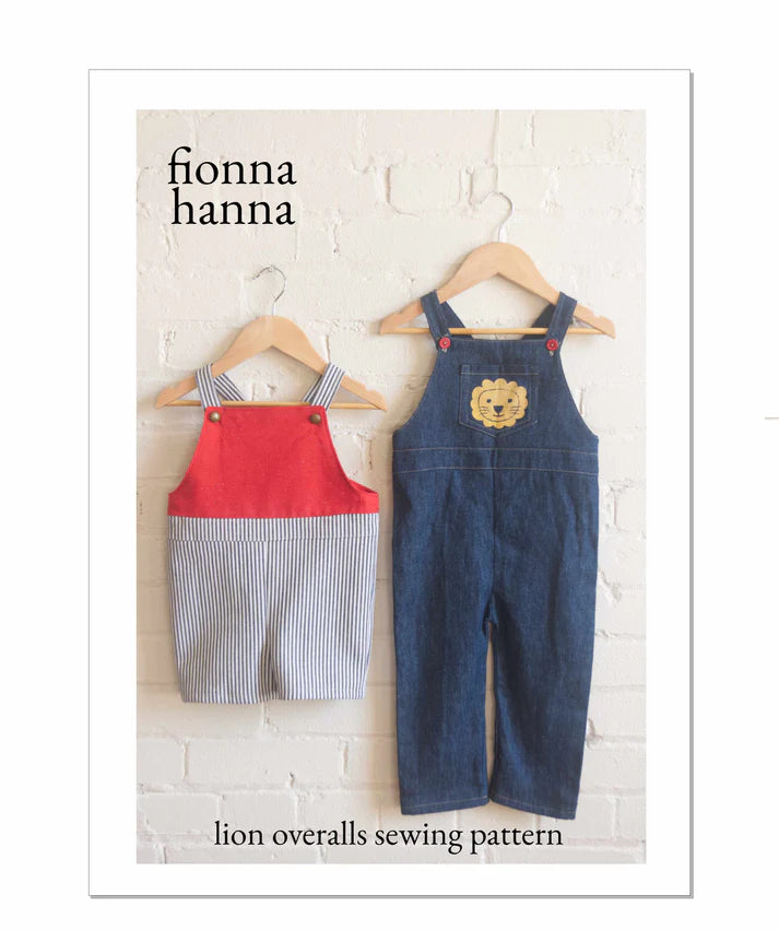 Lion Overalls Children's Sewing Pattern by Fionna Hanna | Printed Pattern
