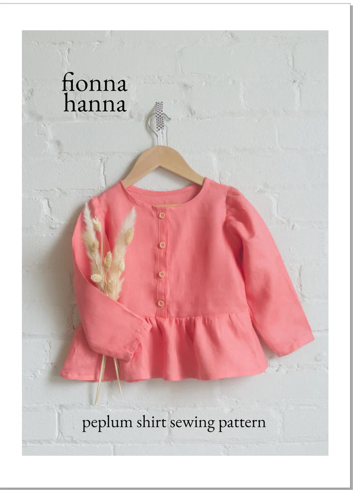 Peplum Shirt Pattern by Fionna Hanna | Printed Pattern
