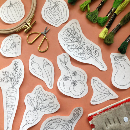 Vegetables - Hand Embroidery Peel Stick & Stitch Patterns