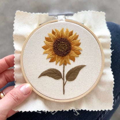 Sunflower Embroidery Kit by Matryoshka Doll Shop