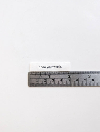 "Know Your Worth" Labels