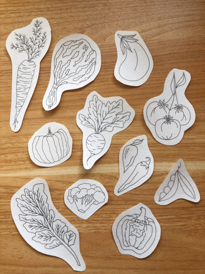 Vegetables - Hand Embroidery Peel Stick & Stitch Patterns