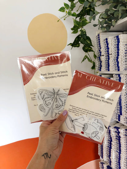 Mountains Hand Embroidery - Peel Stick & Stitch Patterns