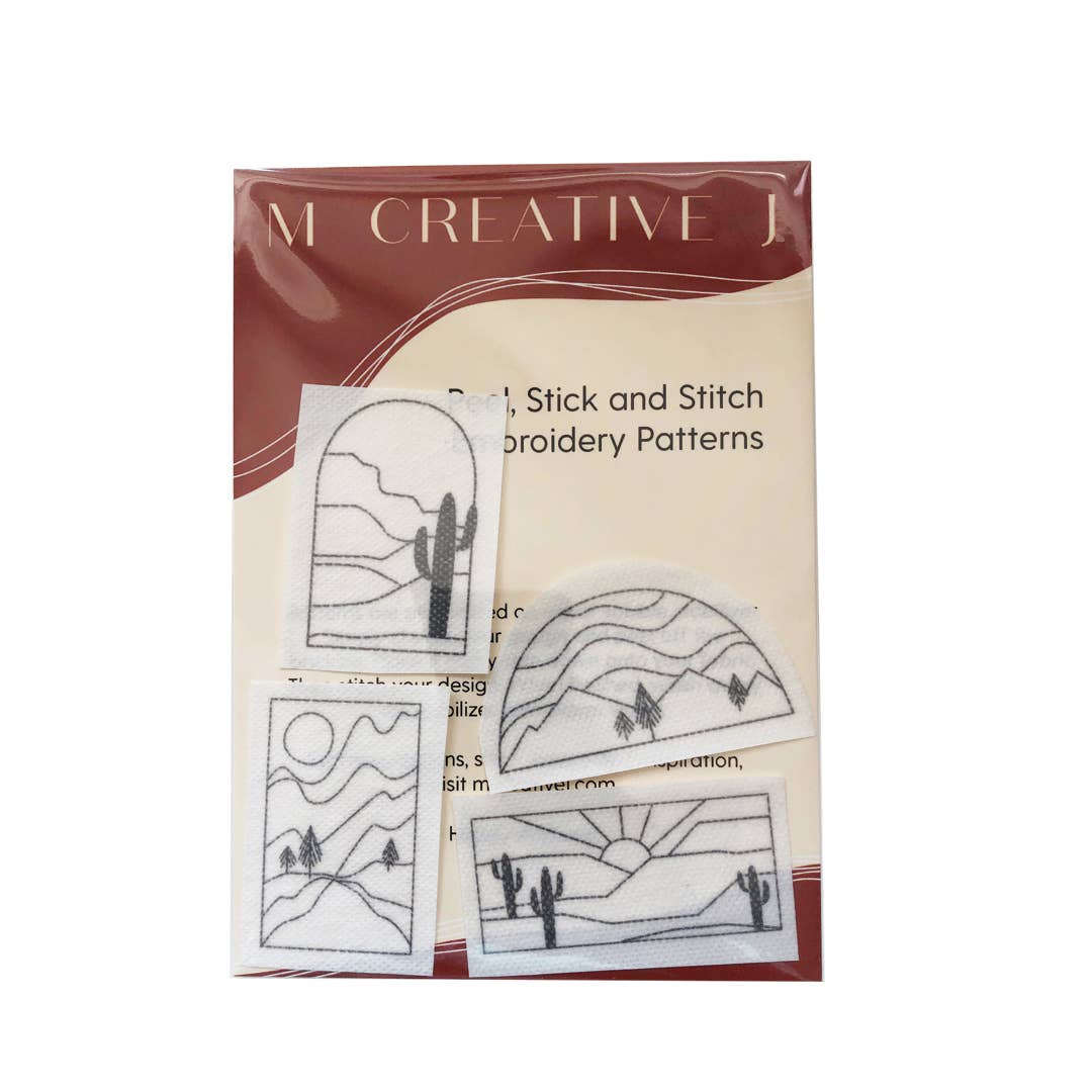 Landscape Hand Embroidery - Peel Stick & Stitch Patterns