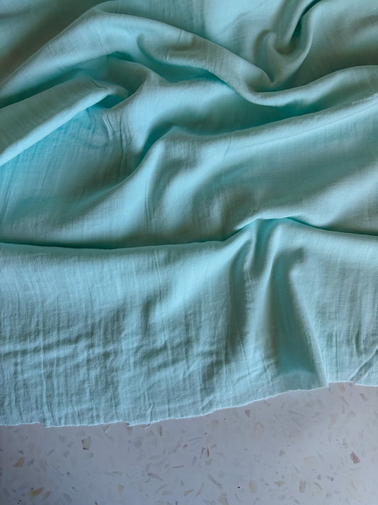 1-yd Remnant: Nuno to Mono Triple-Washed Double Gauze – Light Turquoise