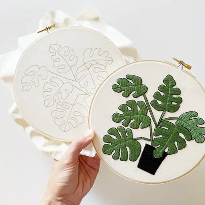 Monstera Embroidery Kit by Mountains of Thread