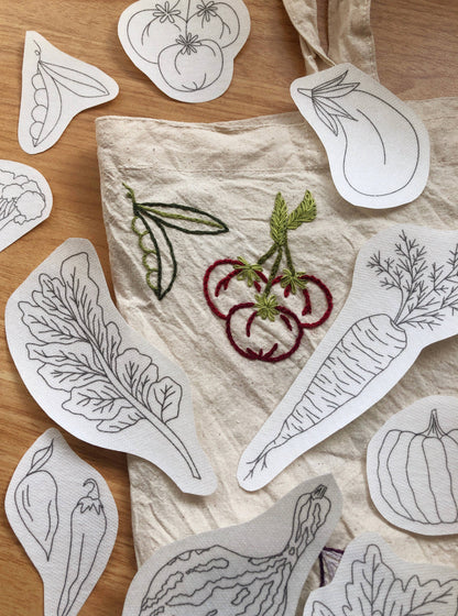 Vegetables - Hand Embroidery Peel Stick & Stitch Patterns