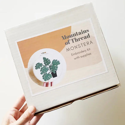 Monstera Embroidery Kit by Mountains of Thread