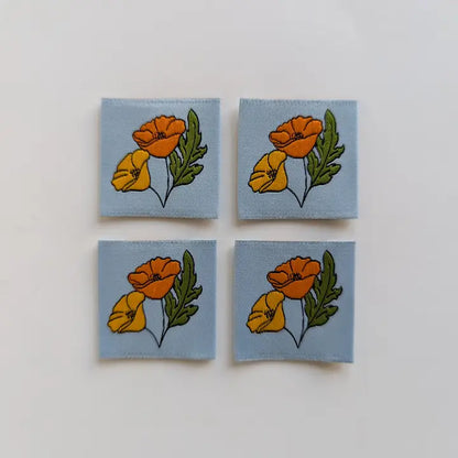 Garment Labels: August Birth Flowers - Poppies