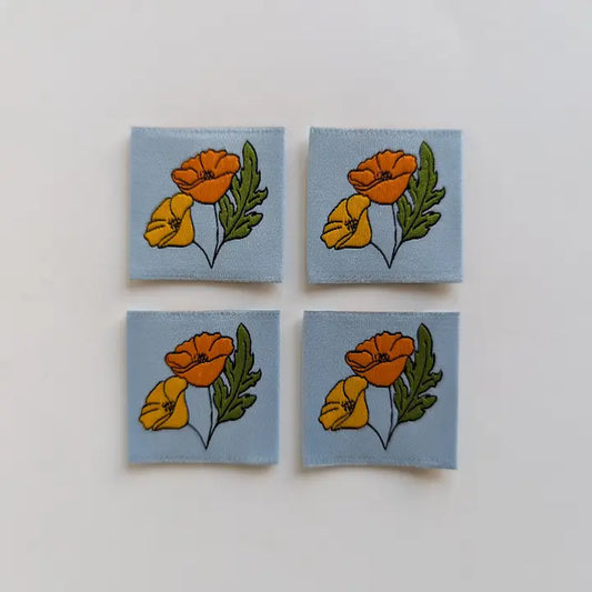 Garment Labels: August Birth Flowers - Poppies