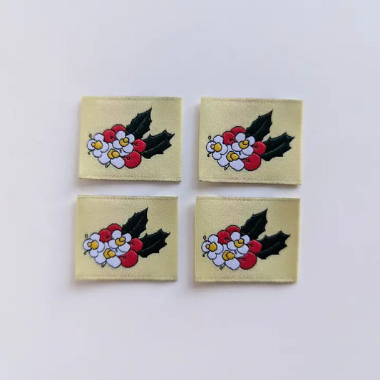 Garment Labels: December Birth Flowers - Holly
